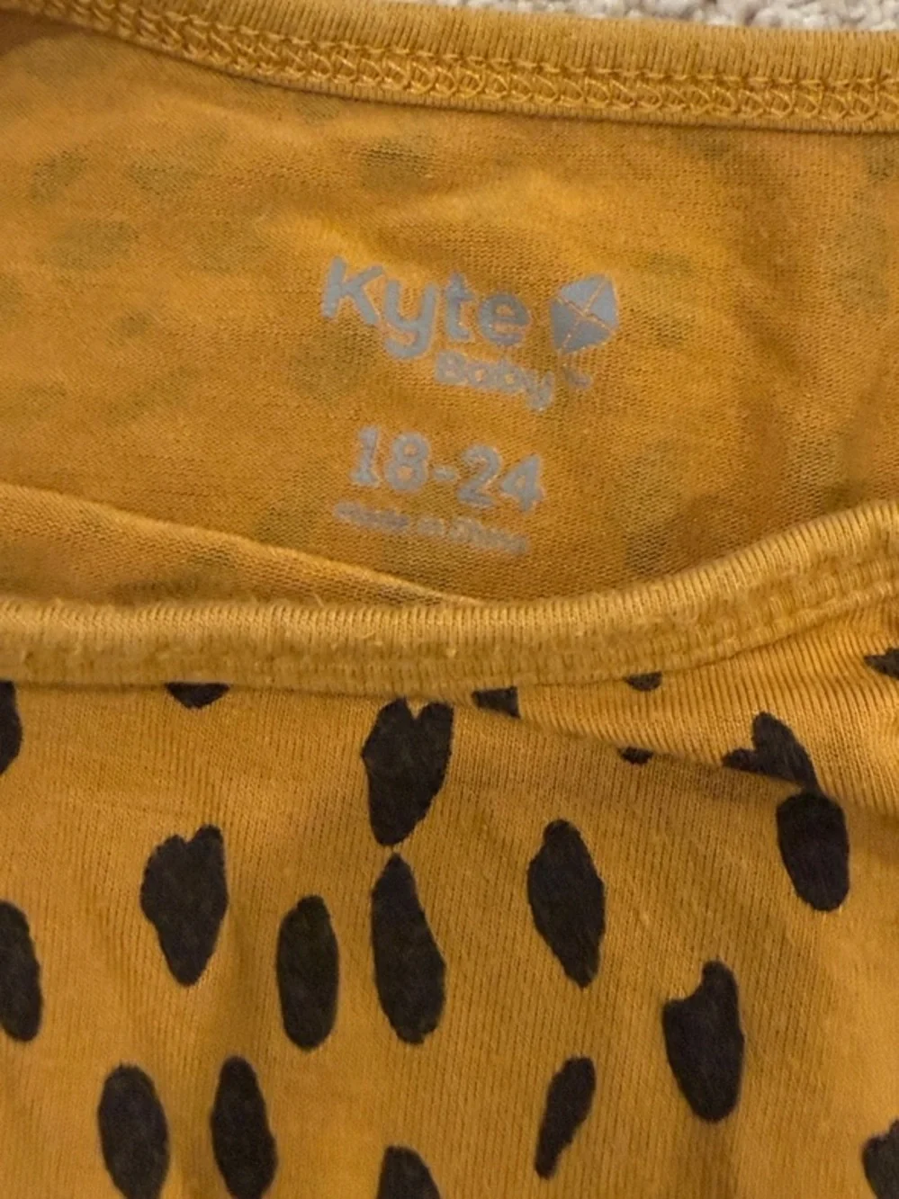 Kyte Mustard Black Cheetah Print Pajama Set